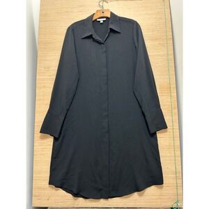 Prologue Mens Black Long Sleeve Hidden Button Down Shirt Dress Size Medium